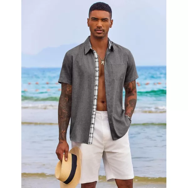 COOFANDY Men's Button Down Shirts Short Sleeve Casual Shirts Summer Beach Shirts Vacation Wedding Shirts with Pocket