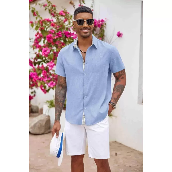 COOFANDY Men's Button Down Shirts Short Sleeve Casual Shirts Summer Beach Shirts Vacation Wedding Shirts with Pocket