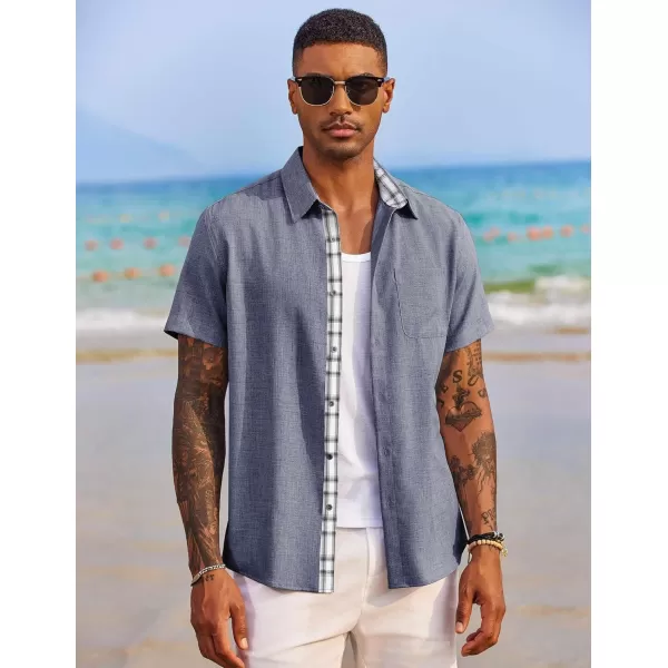 COOFANDY Men's Button Down Shirts Short Sleeve Casual Shirts Summer Beach Shirts Vacation Wedding Shirts with Pocket