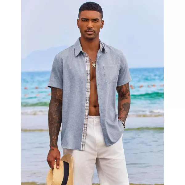 COOFANDY Men's Button Down Shirts Short Sleeve Casual Shirts Summer Beach Shirts Vacation Wedding Shirts with Pocket