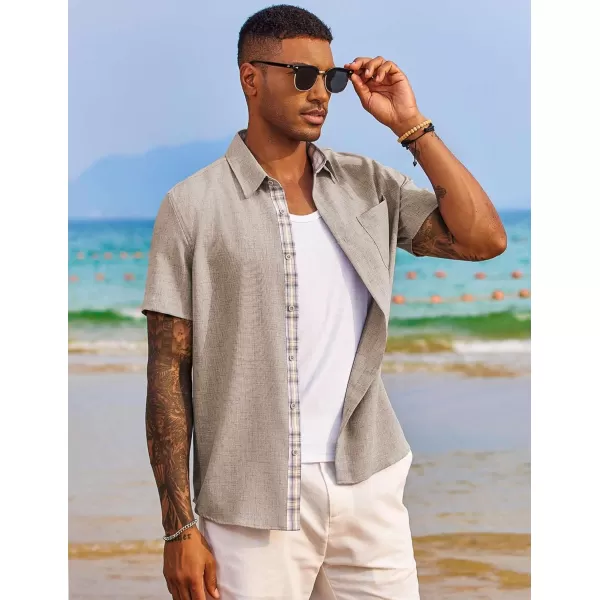 COOFANDY Men's Button Down Shirts Short Sleeve Casual Shirts Summer Beach Shirts Vacation Wedding Shirts with Pocket