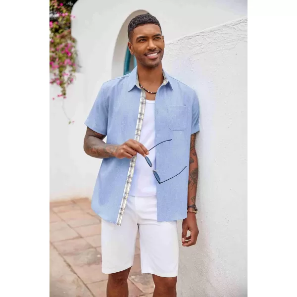 COOFANDY Men's Button Down Shirts Short Sleeve Casual Shirts Summer Beach Shirts Vacation Wedding Shirts with Pocket