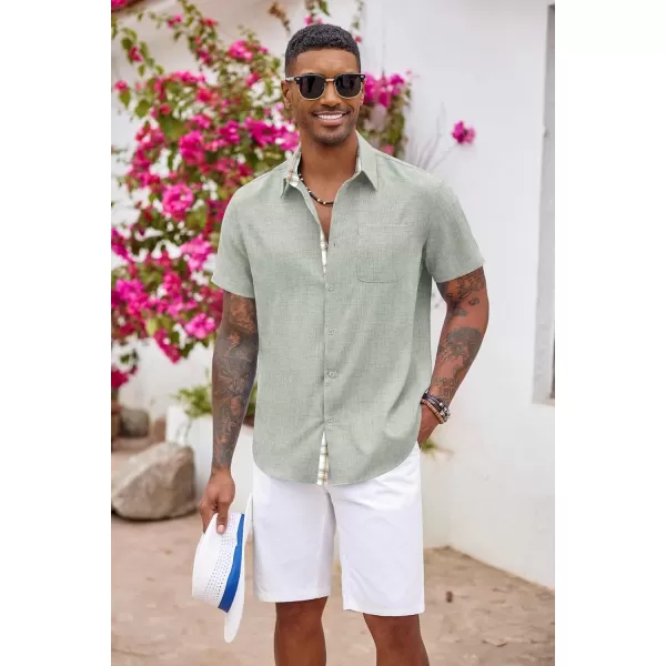 COOFANDY Men's Button Down Shirts Short Sleeve Casual Shirts Summer Beach Shirts Vacation Wedding Shirts with Pocket
