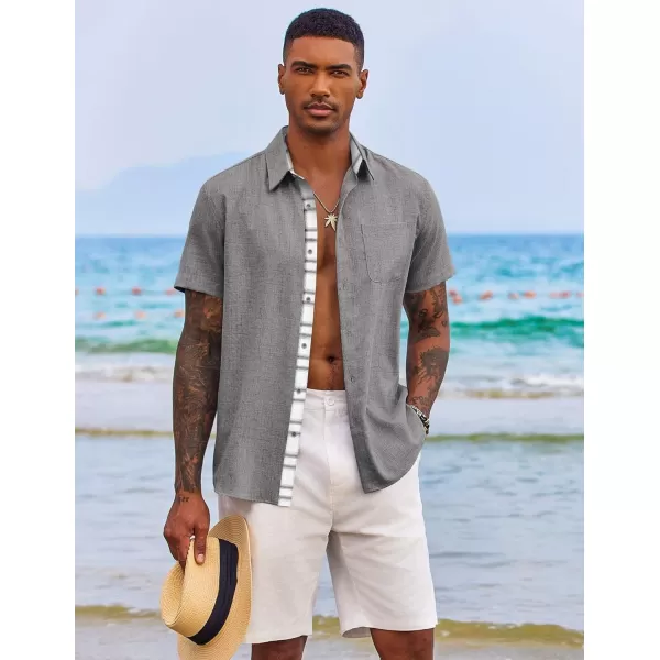 COOFANDY Men's Button Down Shirts Short Sleeve Casual Shirts Summer Beach Shirts Vacation Wedding Shirts with Pocket