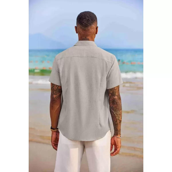 COOFANDY Men's Button Down Shirts Short Sleeve Casual Shirts Summer Beach Shirts Vacation Wedding Shirts with Pocket