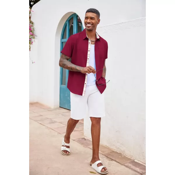 COOFANDY Men's Button Down Shirts Short Sleeve Casual Shirts Summer Beach Shirts Vacation Wedding Shirts with Pocket