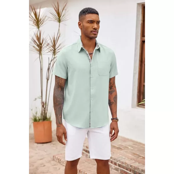 COOFANDY Men's Button Down Shirts Short Sleeve Casual Shirts Summer Beach Shirts Vacation Wedding Shirts with Pocket