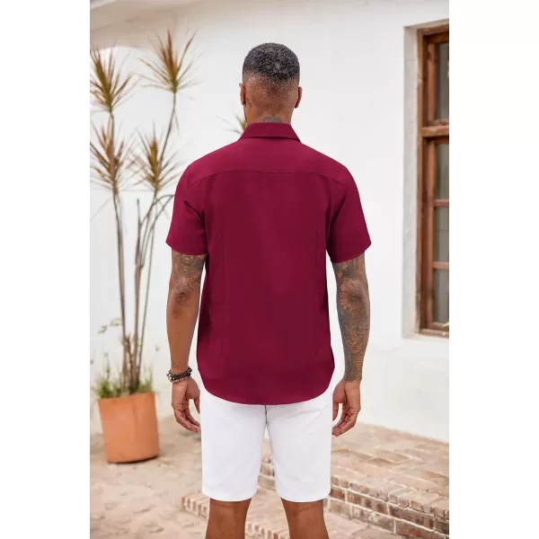 COOFANDY Men's Button Down Shirts Short Sleeve Casual Shirts Summer Beach Shirts Vacation Wedding Shirts with Pocket