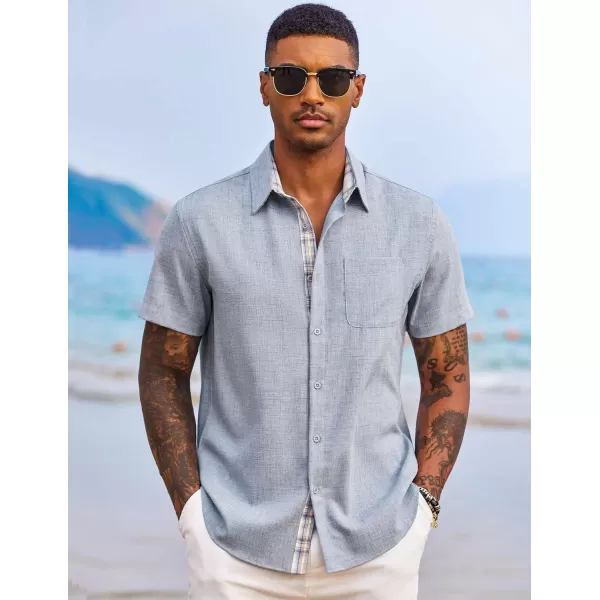 COOFANDY Men's Button Down Shirts Short Sleeve Casual Shirts Summer Beach Shirts Vacation Wedding Shirts with Pocket