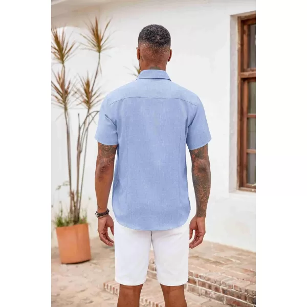 COOFANDY Men's Button Down Shirts Short Sleeve Casual Shirts Summer Beach Shirts Vacation Wedding Shirts with Pocket