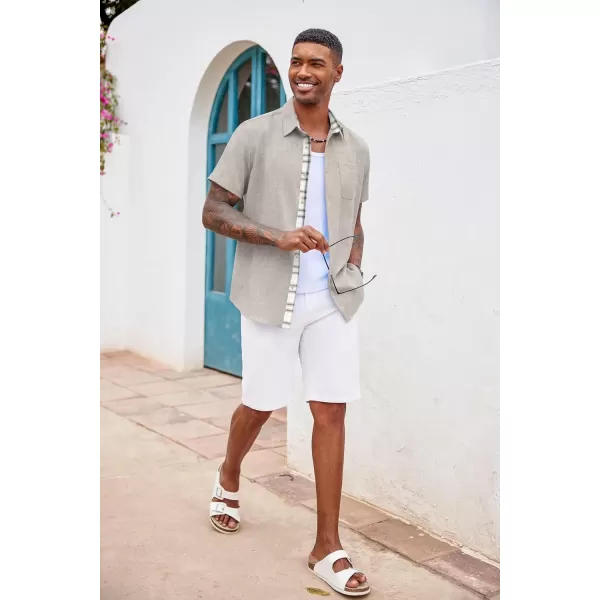 COOFANDY Men's Button Down Shirts Short Sleeve Casual Shirts Summer Beach Shirts Vacation Wedding Shirts with Pocket
