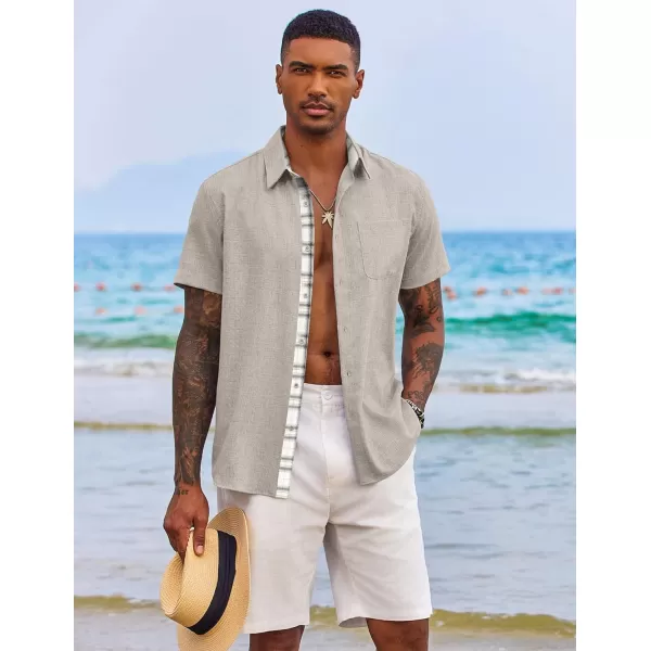 COOFANDY Men's Button Down Shirts Short Sleeve Casual Shirts Summer Beach Shirts Vacation Wedding Shirts with Pocket