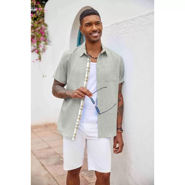 COOFANDY Men's Button Down Shirts Short Sleeve Casual Shirts Summer Beach Shirts Vacation Wedding Shirts with Pocket
