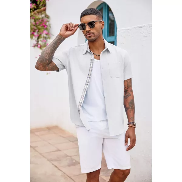 COOFANDY Men's Button Down Shirts Short Sleeve Casual Shirts Summer Beach Shirts Vacation Wedding Shirts with Pocket