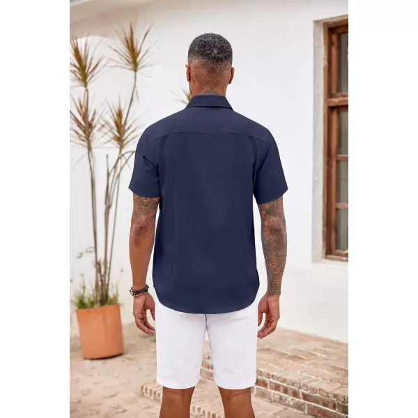 COOFANDY Men's Button Down Shirts Short Sleeve Casual Shirts Summer Beach Shirts Vacation Wedding Shirts with Pocket