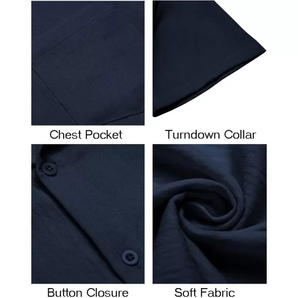 COOFANDY Mens Button Down Short Sleeve Shirt Casual Shirts Summer Beach Textured Shirts with Pocket