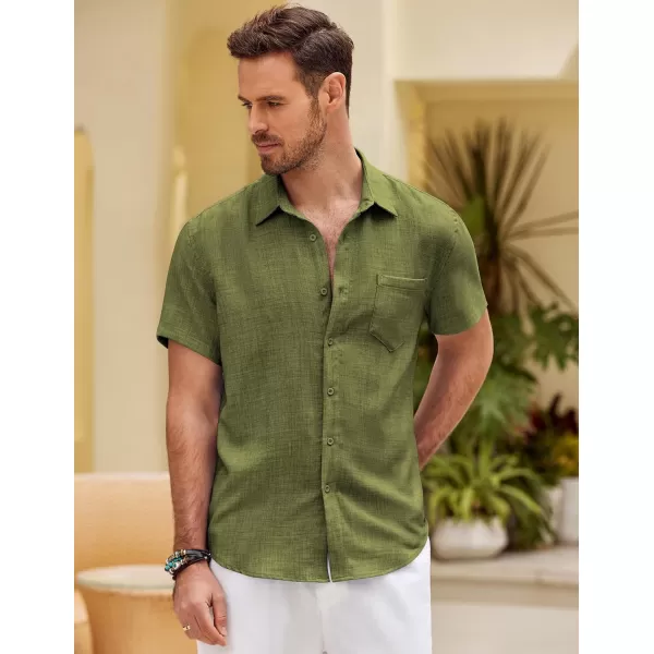 COOFANDY Mens Button Down Short Sleeve Shirt Casual Shirts Summer Beach Textured Shirts with Pocket