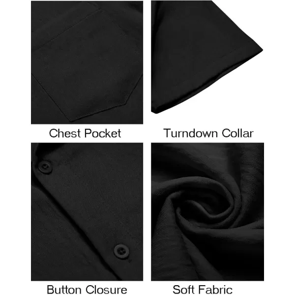 COOFANDY Mens Button Down Short Sleeve Shirt Casual Shirts Summer Beach Textured Shirts with Pocket