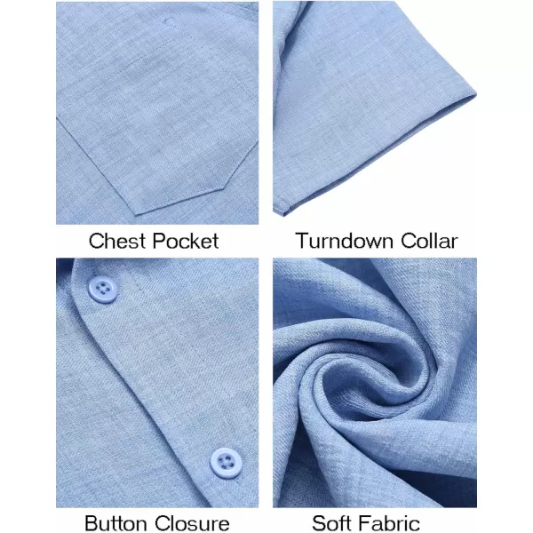 COOFANDY Mens Button Down Short Sleeve Shirt Casual Shirts Summer Beach Textured Shirts with Pocket