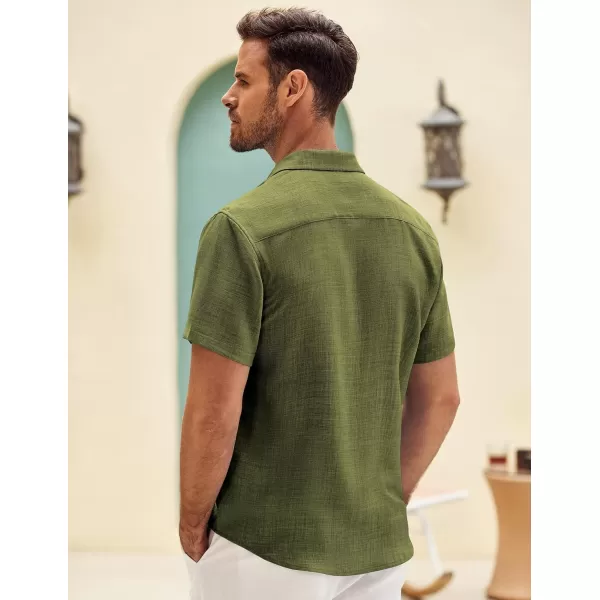 COOFANDY Mens Button Down Short Sleeve Shirt Casual Shirts Summer Beach Textured Shirts with Pocket