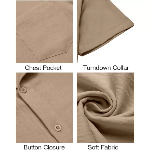 COOFANDY Mens Button Down Short Sleeve Shirt Casual Shirts Summer Beach Textured Shirts with Pocket