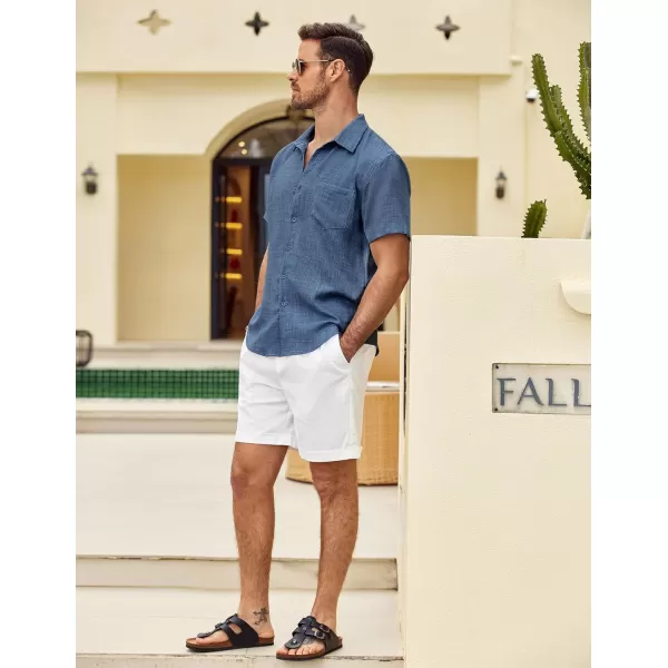 COOFANDY Mens Button Down Short Sleeve Shirt Casual Shirts Summer Beach Textured Shirts with Pocket