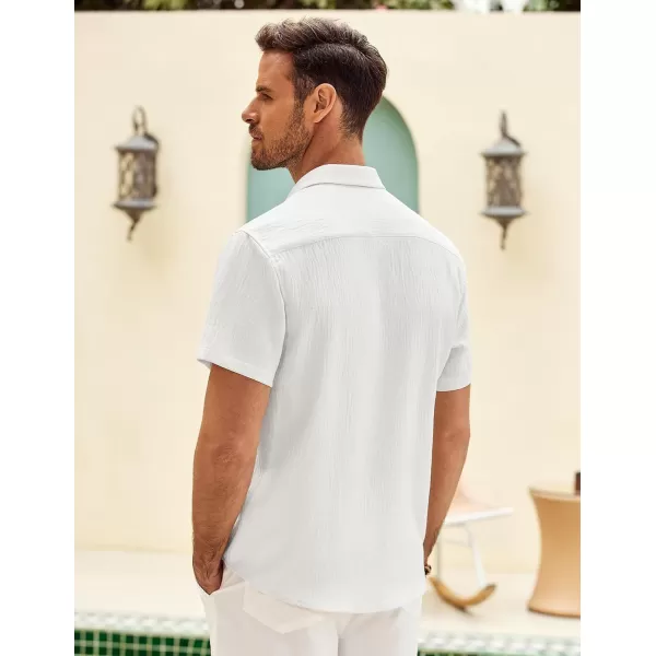 COOFANDY Mens Button Down Short Sleeve Shirt Casual Shirts Summer Beach Textured Shirts with Pocket