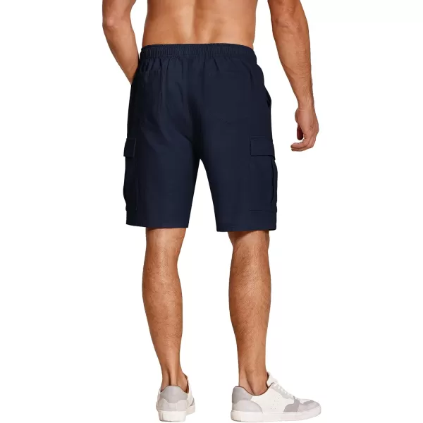 COOFANDY Men's Cargo Shorts Elastic Waist Relaxed Fit Cotton Casual Outdoor Lightweight Work Shorts with Multi Pockets