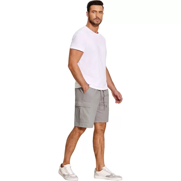 COOFANDY Men's Cargo Shorts Elastic Waist Relaxed Fit Cotton Casual Outdoor Lightweight Work Shorts with Multi Pockets
