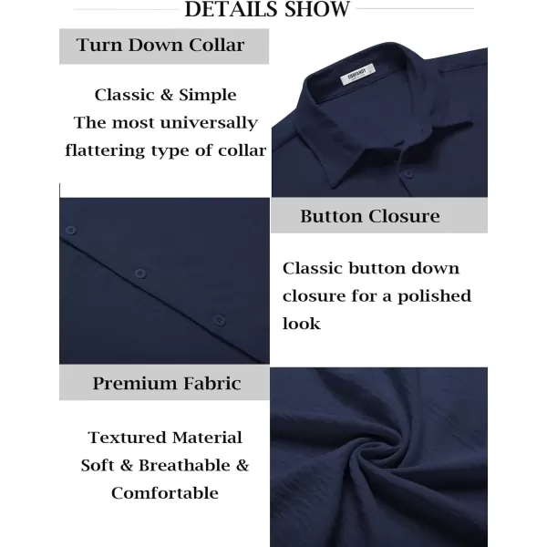 COOFANDY Men's Casual Button Down Shirt Short Sleeve Summer Beach Vacation Shirts Textured Untucked Shirts