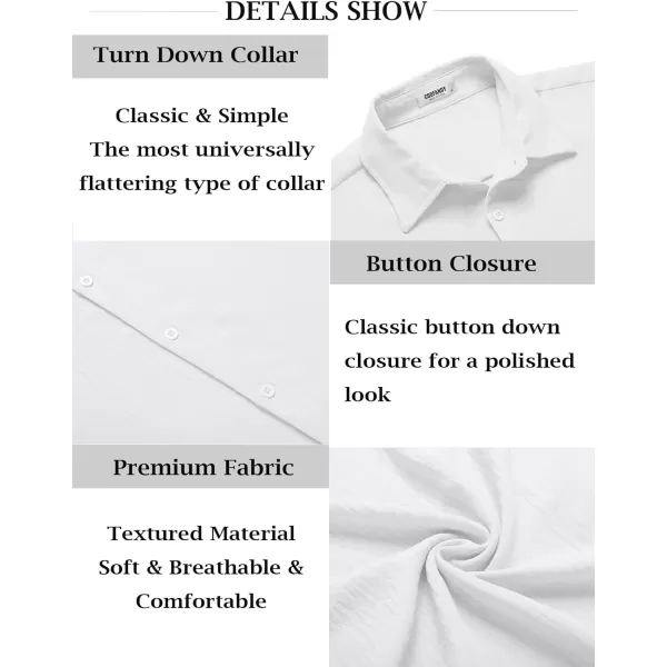 COOFANDY Men's Casual Button Down Shirt Short Sleeve Summer Beach Vacation Shirts Textured Untucked Shirts