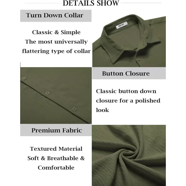 COOFANDY Men's Casual Button Down Shirt Short Sleeve Summer Beach Vacation Shirts Textured Untucked Shirts