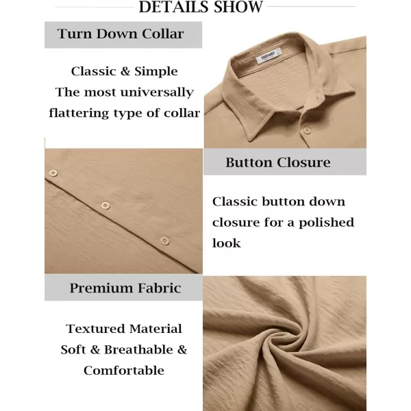 COOFANDY Men's Casual Button Down Shirt Short Sleeve Summer Beach Vacation Shirts Textured Untucked Shirts