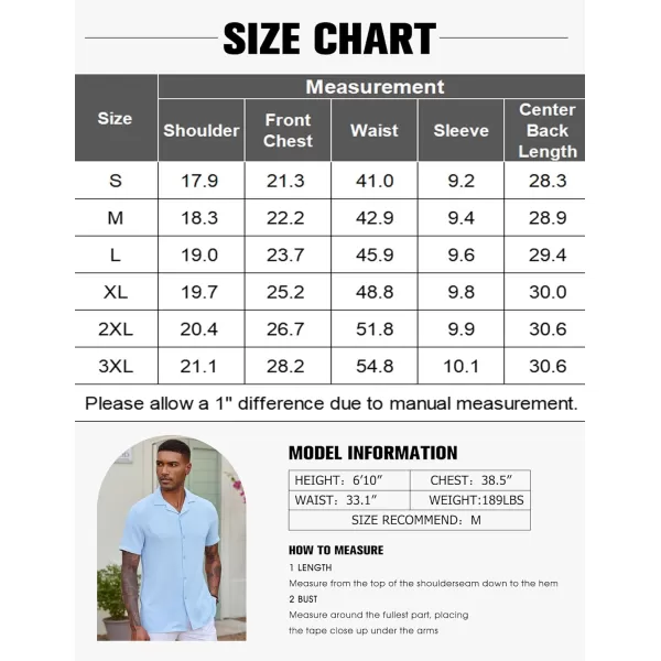 COOFANDY Men's Casual Button Down Shirt Short Sleeve Textured Summer Cuban Beach Shirts
