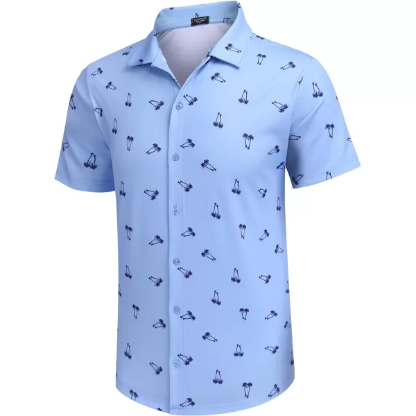 COOFANDY Mens Casual Button Down Shirt Short Sleeve Wrinkle Free Shirts Summer Shirt