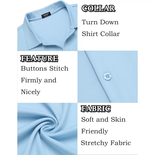 COOFANDY Mens Casual Button Down Shirt Short Sleeve Wrinkle Free Shirts Summer Shirt