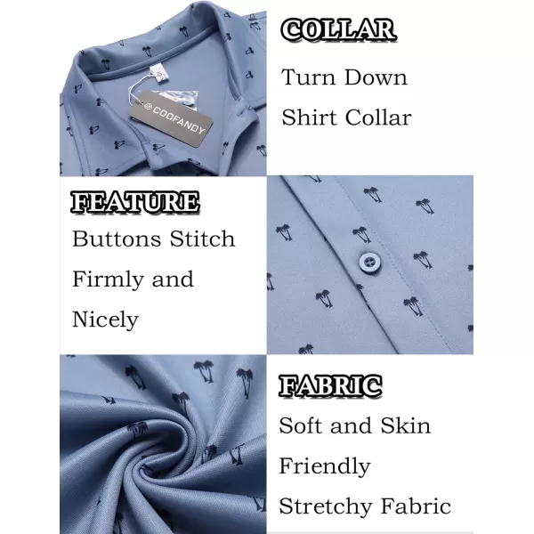 COOFANDY Mens Casual Button Down Shirt Short Sleeve Wrinkle Free Shirts Summer Shirt