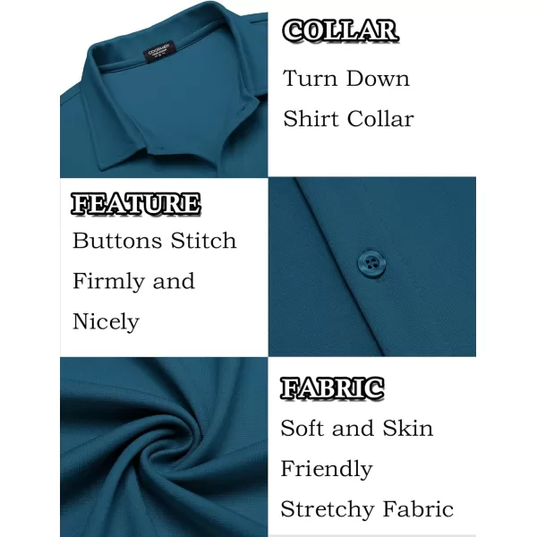 COOFANDY Mens Casual Button Down Shirt Short Sleeve Wrinkle Free Shirts Summer Shirt
