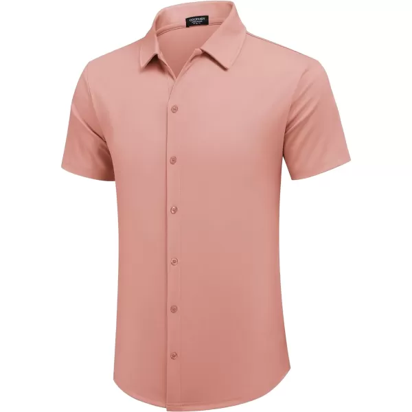 COOFANDY Mens Casual Button Down Shirt Short Sleeve Wrinkle Free Shirts Summer Shirt