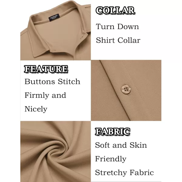 COOFANDY Mens Casual Button Down Shirt Short Sleeve Wrinkle Free Shirts Summer Shirt