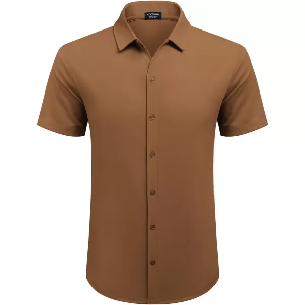 COOFANDY Mens Casual Button Down Shirt Short Sleeve Wrinkle Free Shirts Summer Shirt