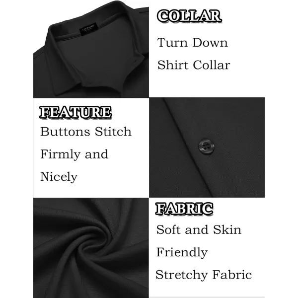 COOFANDY Mens Casual Button Down Shirt Short Sleeve Wrinkle Free Shirts Summer Shirt