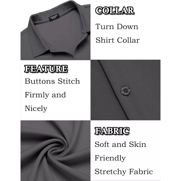 COOFANDY Mens Casual Button Down Shirt Short Sleeve Wrinkle Free Shirts Summer Shirt