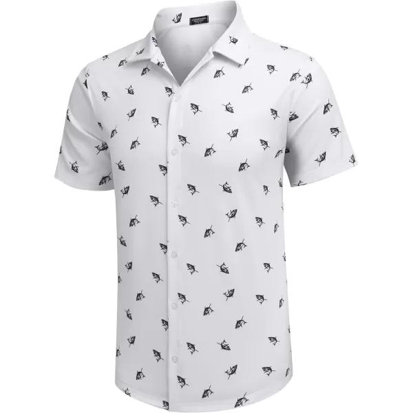 COOFANDY Mens Casual Button Down Shirt Short Sleeve Wrinkle Free Shirts Summer Shirt