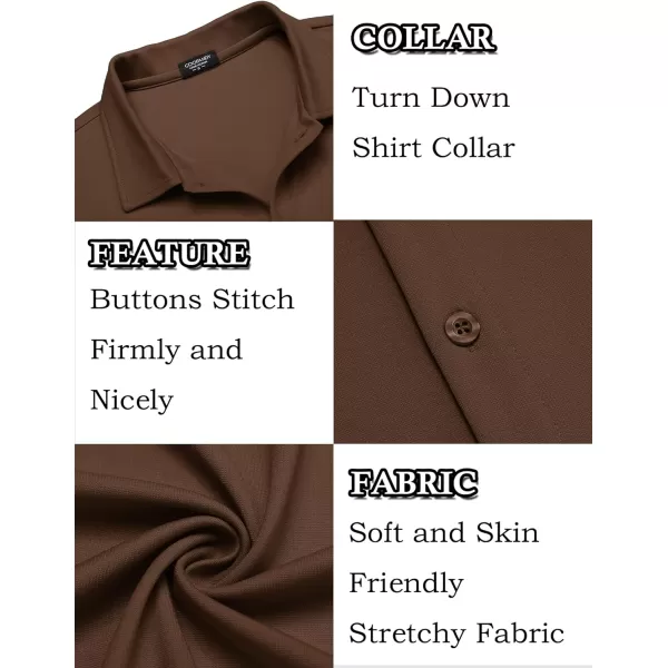 COOFANDY Mens Casual Button Down Shirt Short Sleeve Wrinkle Free Shirts Summer Shirt