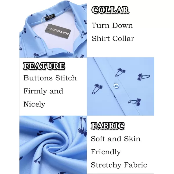 COOFANDY Mens Casual Button Down Shirt Short Sleeve Wrinkle Free Shirts Summer Shirt