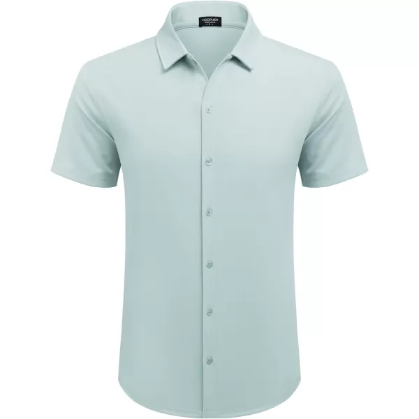 COOFANDY Mens Casual Button Down Shirt Short Sleeve Wrinkle Free Shirts Summer Shirt
