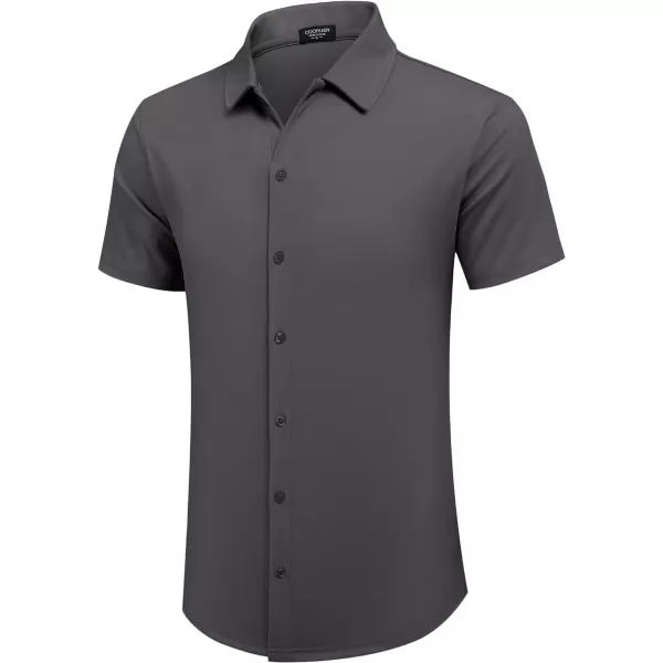 COOFANDY Mens Casual Button Down Shirt Short Sleeve Wrinkle Free Shirts Summer Shirt