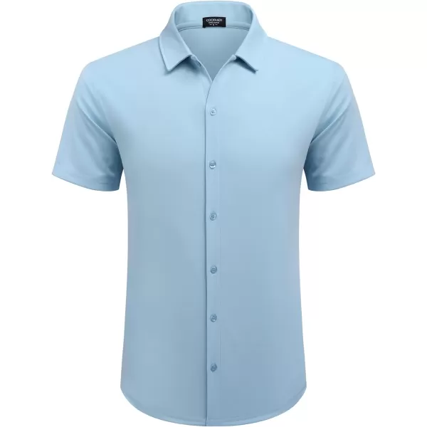 COOFANDY Mens Casual Button Down Shirt Short Sleeve Wrinkle Free Shirts Summer Shirt