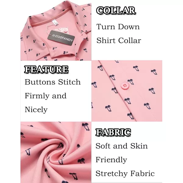 COOFANDY Mens Casual Button Down Shirt Short Sleeve Wrinkle Free Shirts Summer Shirt